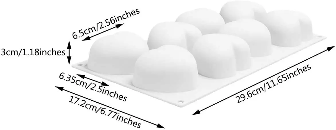 8 Cavity heart shaped mousse pastry entremet mould