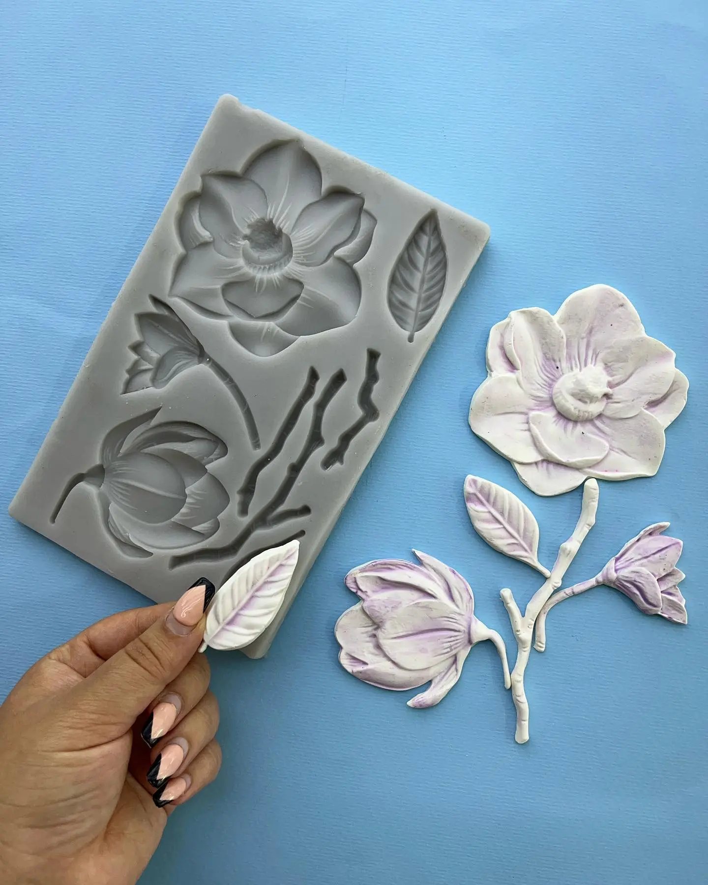 Large flowers with steam silicone mould