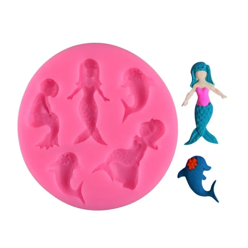 5 cavity 3D Mermaid Silicone mould
