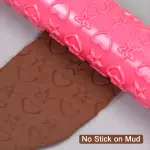 Heart and star Embossing Rolling Pin