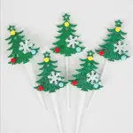 5 pcs Christmas tree cake topper set