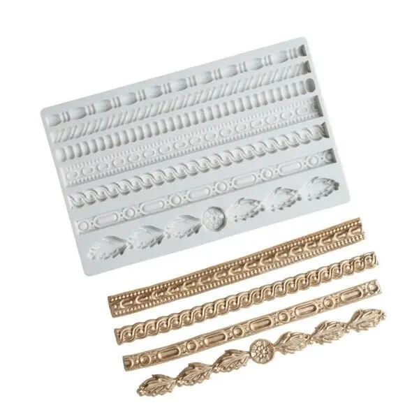 Vintage Rope Relief Silicone Cake Fondant boarder Mould
