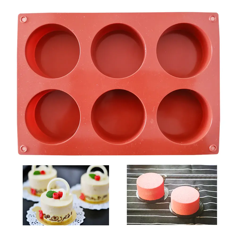 6 Cavity Round Cylinder Silicone Mould