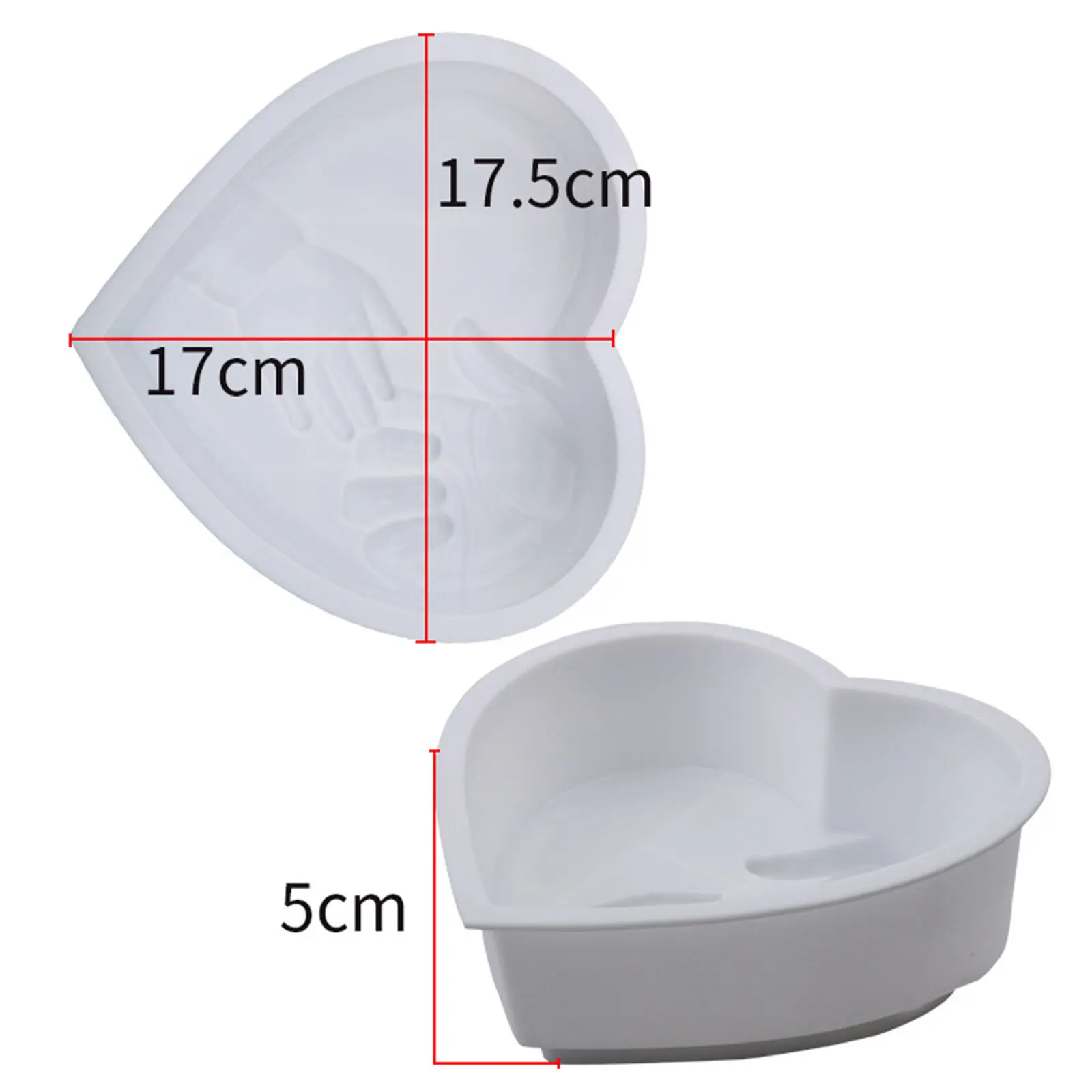 Parents holding baby hand heart shaped mousse cake mould entremet mould