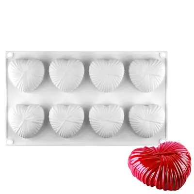 3D Heart Shape 9 cavity Silicone Mold for mousse,baking,desserts entremet mould