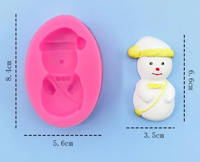 Single cavity snowman silicone mould
