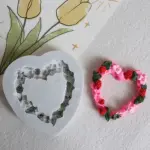 Heart floral silicone mould