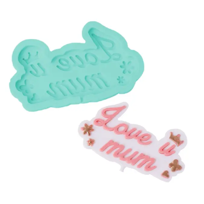 I love you mom mom with flowers silicone mould for chocolates fondant resins etc