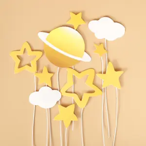 10 pcs Universe stars clouds cake topper set