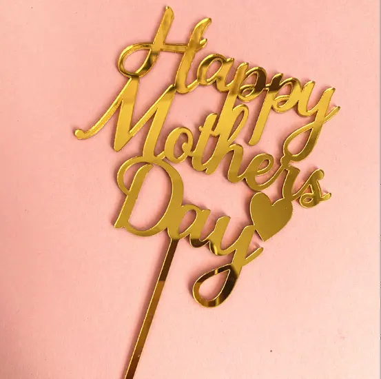Happy mothers day with heart cake topper