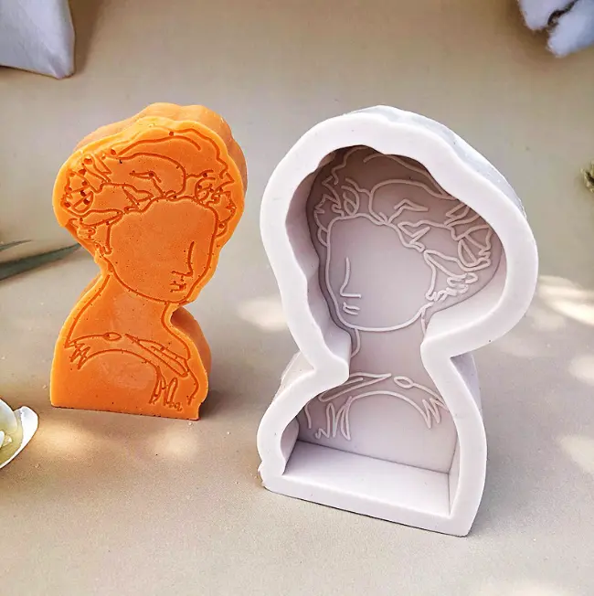 3D Beauty Elegant Girl Silicone Candle Mould