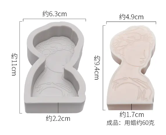 3D Beauty Elegant Girl Silicone Candle Mould