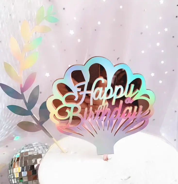 Seashell theme mermaid theme sea theme happy birthday cake topper