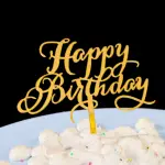 Golden happy birthday cake topper