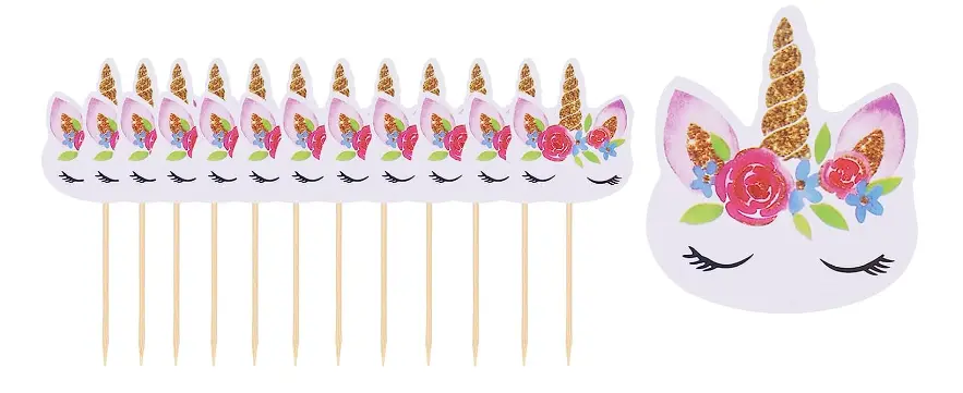 24 pcs Unicorn Pattern for Cake and cupcake Topper Decoration