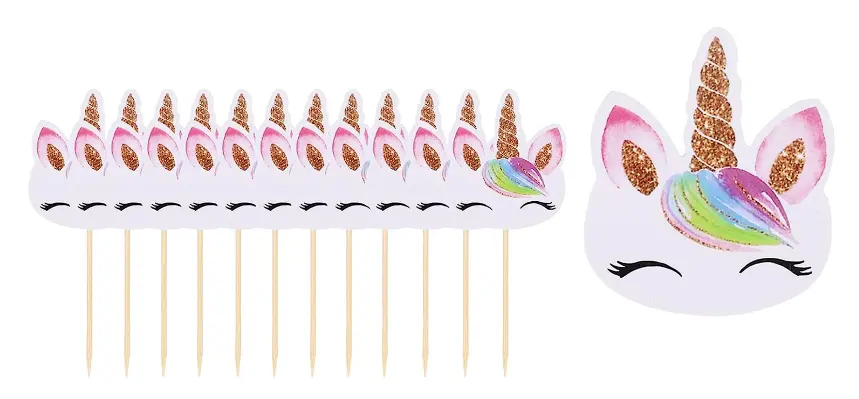 24 pcs Unicorn theme for Cake and cupcake Topper
