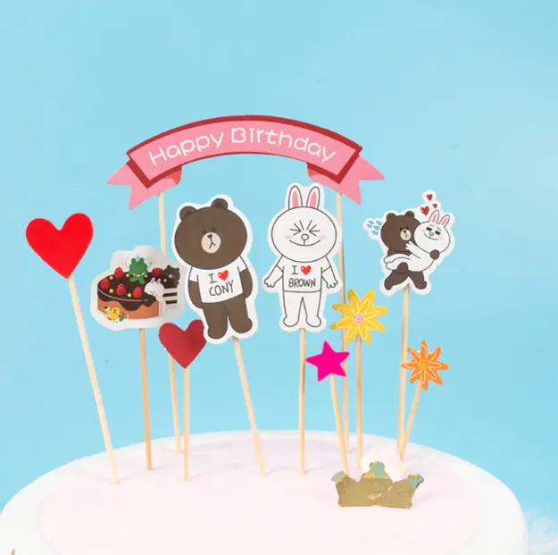 10 pcs Happy Birthday Cake Topper set