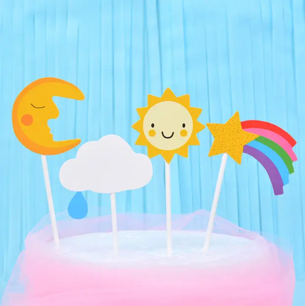 4 piece Rainbow Cake Topper