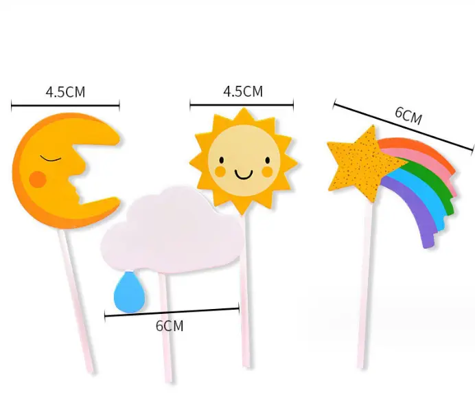 4 piece Rainbow Cake Topper