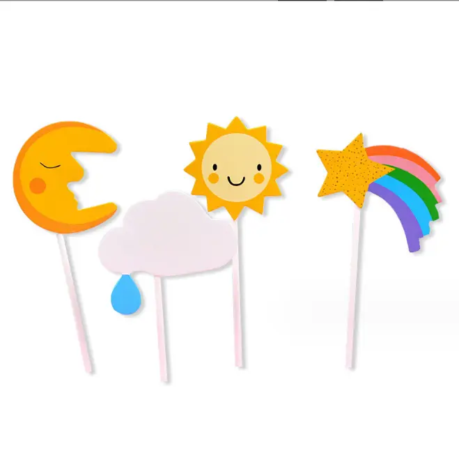 4 piece Rainbow Cake Topper