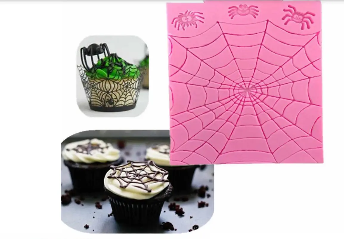 spider web Hallowen Fondant silicone Mould