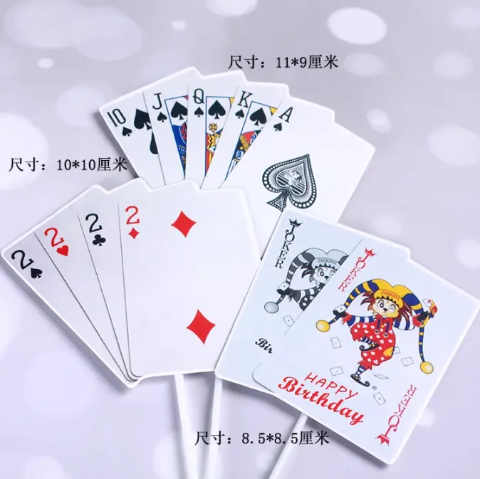 3 pcs set casino cards,Diwali party cake topper