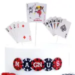 3 pcs set casino cards,Diwali party cake topper