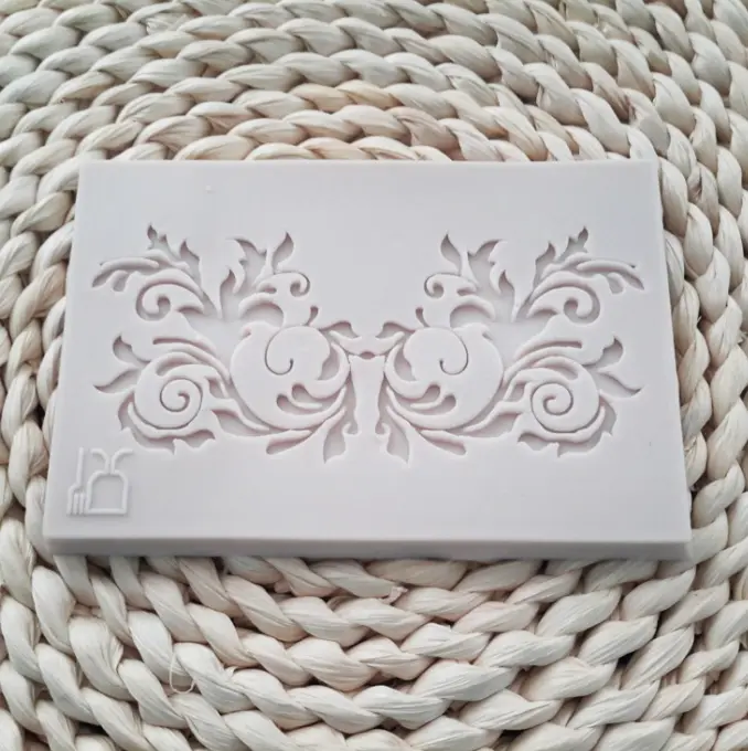 lace texture floral silicone fondant mould