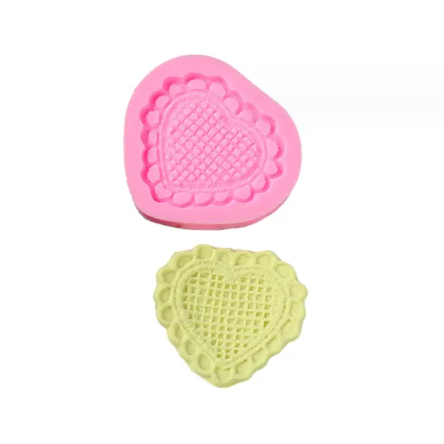 Check shaped heart silicone fondant mould