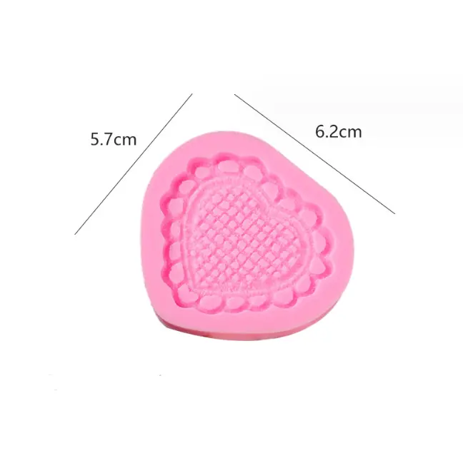 Check shaped heart silicone fondant mould