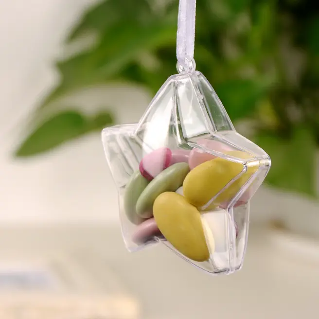 1 pcs clear star christmas theme candy/chocolate transparent box small