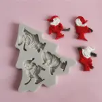 3 cavity santa silicone mould