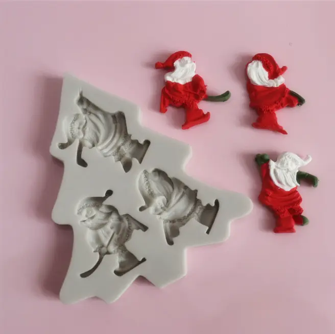 3 cavity santa silicone mould