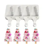 3 cavity Christmas Tree Popsicle Mould Ice Pop Mould