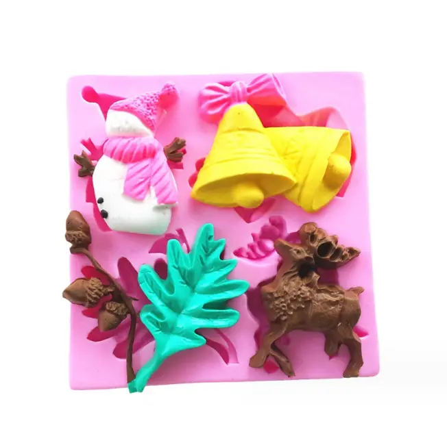 Large mould santa ,reindeer,jingle bells christmas theme silicone mould