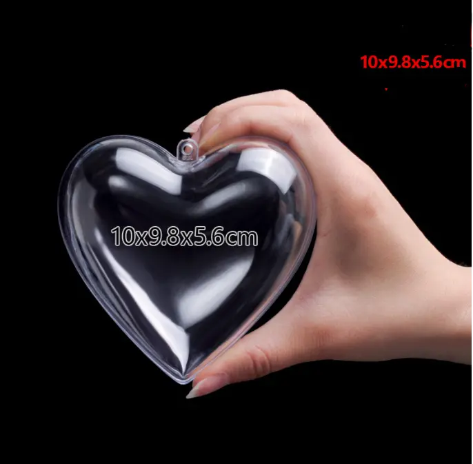 Clear heart plastic small gift box size 10cm