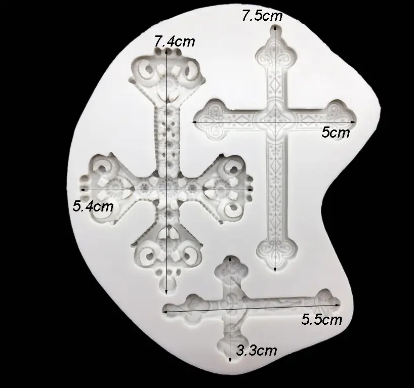 3 Cavity Christian Cross Mould