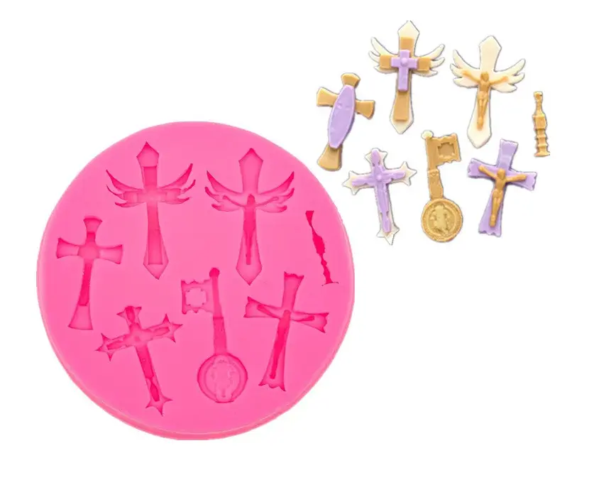 5 Cavity Christian Cross Mould