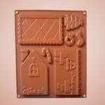 2 pcs Different Christmas Houses Silicone Cake Mold for chocolate and cookie