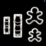 Cake Decor 2Pcs Gingerbread Man Shape Plastic Fondant Cookie Cutters