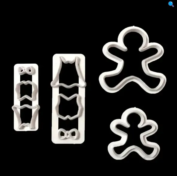 Cake Decor 2Pcs Gingerbread Man Shape Plastic Fondant Cookie Cutters