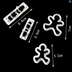 Cake Decor 2Pcs Gingerbread Man Shape Plastic Fondant Cookie Cutters