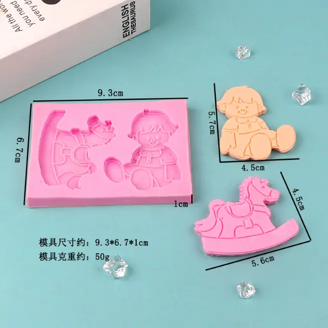Baby horse baby shower theme silicone mould