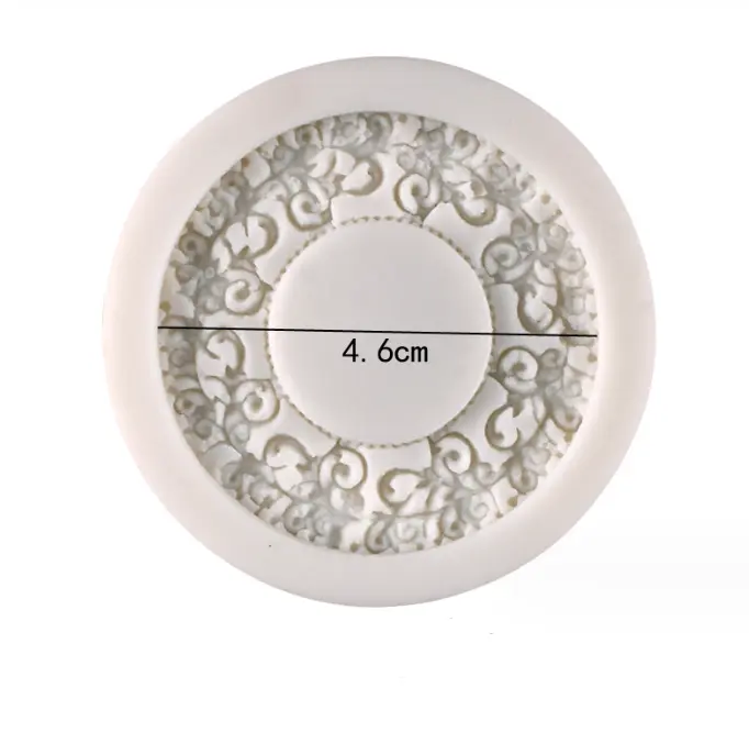 Floral round frame silicone mould
