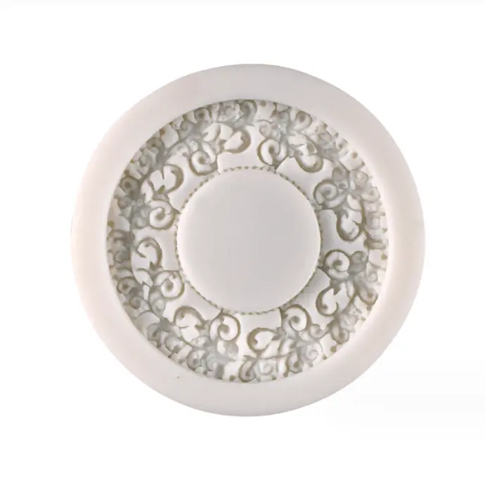 Floral round frame silicone mould