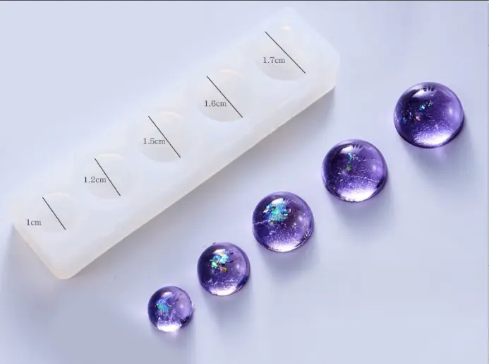 5 sizes semisphere silicone mould