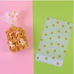 50 Pcs golden polka Portable Bags