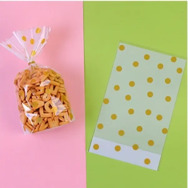 50 Pcs golden polka Portable Bags