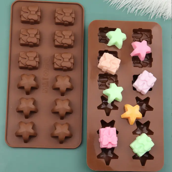 Stars and Gift Shaped Christmas Chocolate Mould