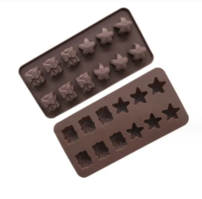 Stars and Gift Shaped Christmas Chocolate Mould